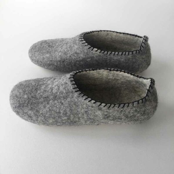 Cocoon paris chausson feutre laine gris