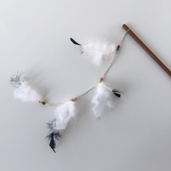 Jouet plumes blanches et noires 1