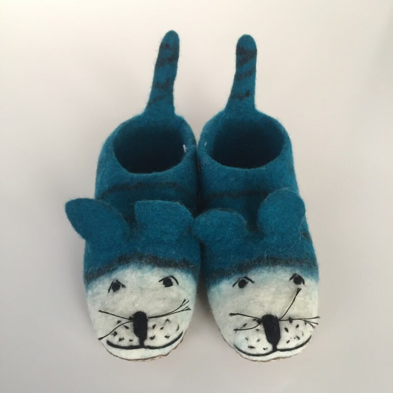 chaussons adultes bleu paon